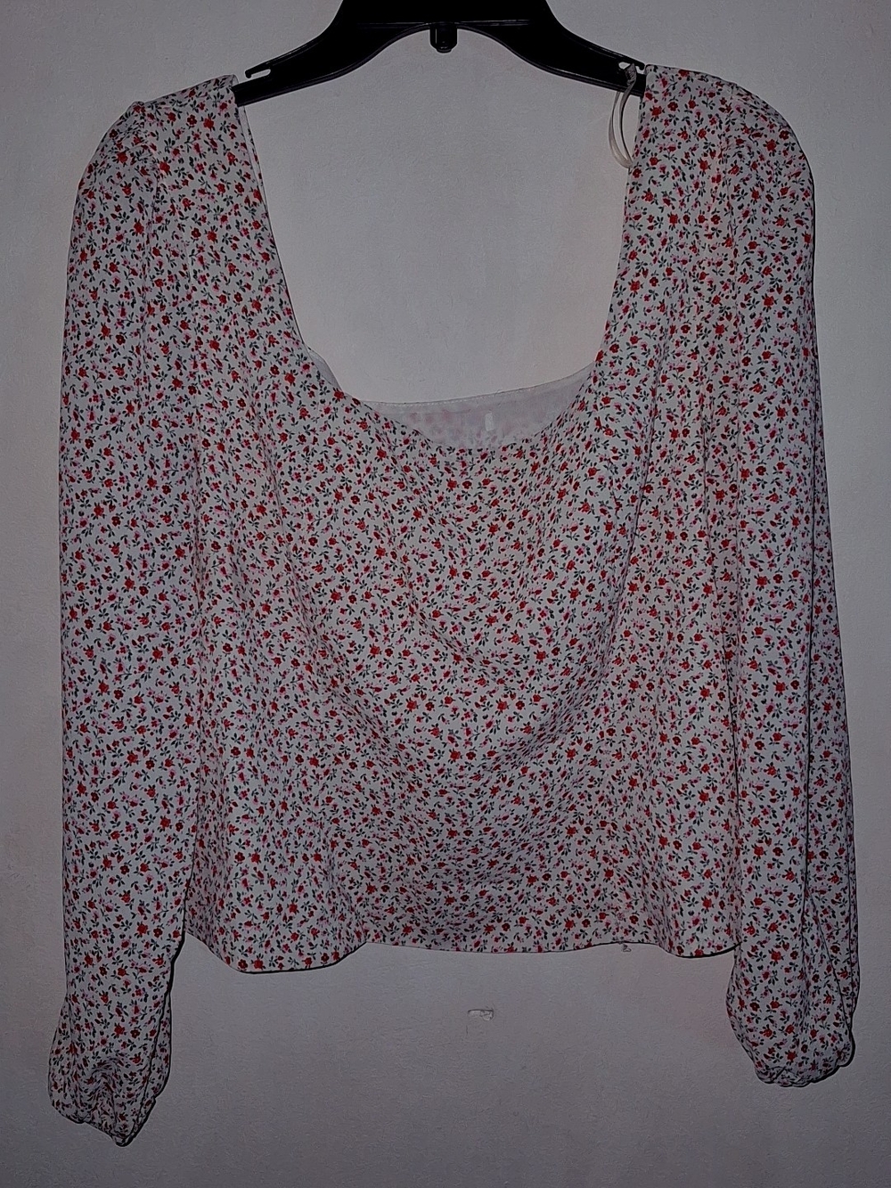 ASOS Curve White Blouse with Red Floral Print